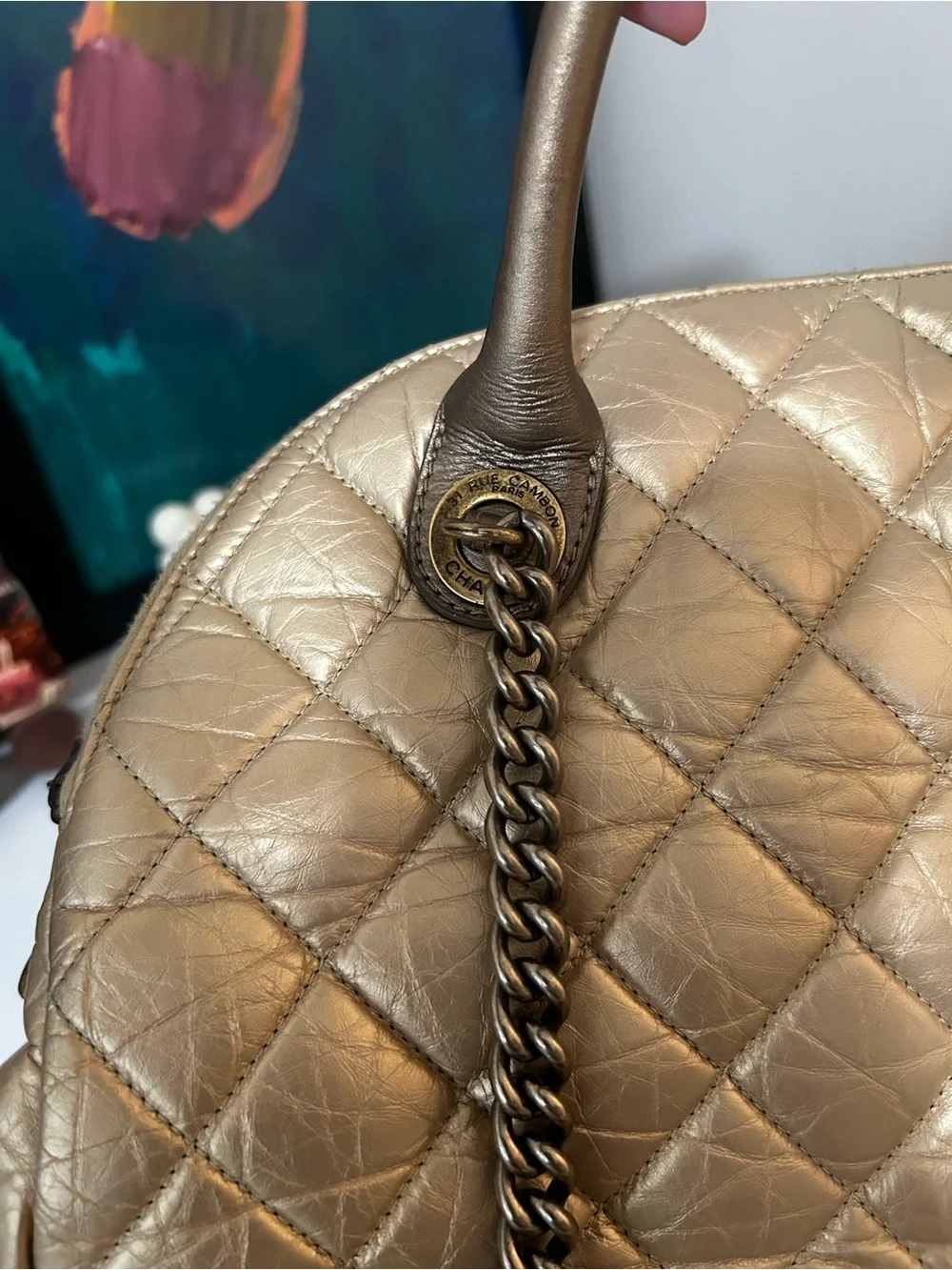 CHANEL Metallic Gold Bag - Picture 10 of 14